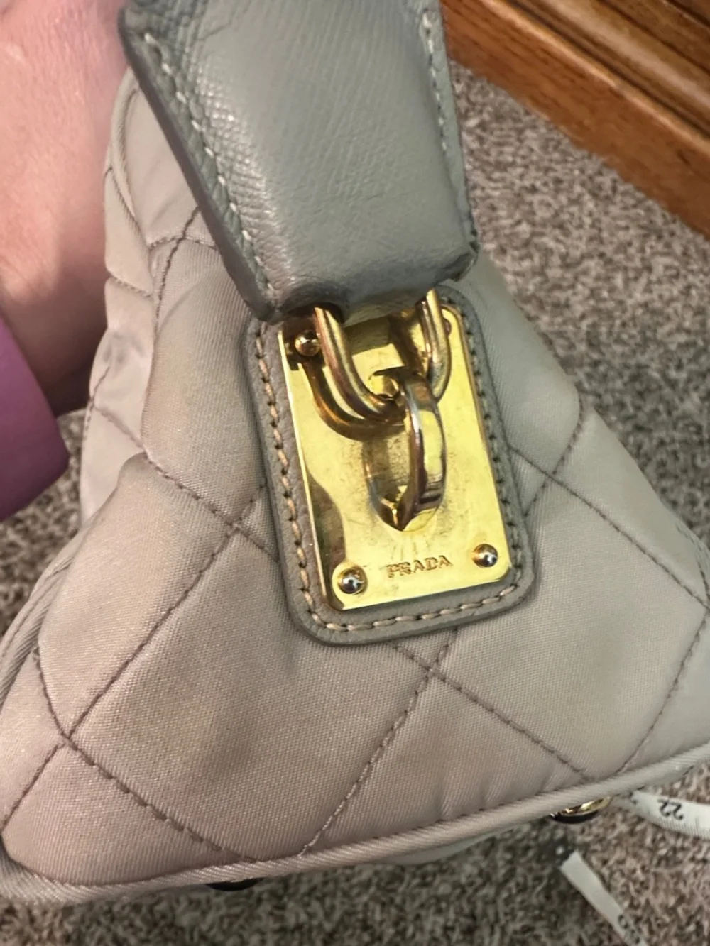Prada Teessuto Impuntu Quilted Nylon Chain Flap Bag